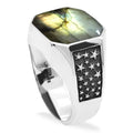 Starborn Labradorite Octagon Signet Men's Ring in Sterling Silver