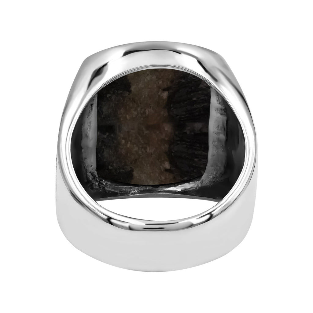 Starborn Labradorite Cushion-Shaped Men's Style Ring in Sterling Silver