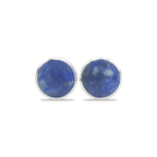 Starborn Lapis Lazuli Round Cabochon Post Style Earrings in Sterling Silver