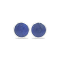 Starborn Lapis Lazuli Round Cabochon Post Style Earrings in Sterling Silver