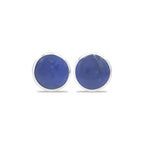 Starborn Lapis Lazuli Round Cabochon Post Style Earrings in Sterling Silver
