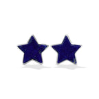 Starborn Gemstones Star Post Earrings in Sterling Silver