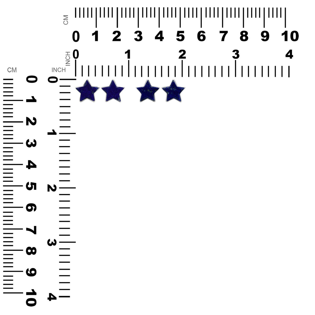 Starborn Gemstones Star Post Earrings in Sterling Silver