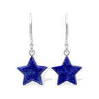 Starborn Lapis Lazuli Star Dangle Earrings in Sterling Silver