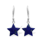 Starborn Lapis Lazuli Star Dangle Earrings in Sterling Silver