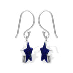 Starborn Lapis Lazuli Star Dangle Earrings in Sterling Silver