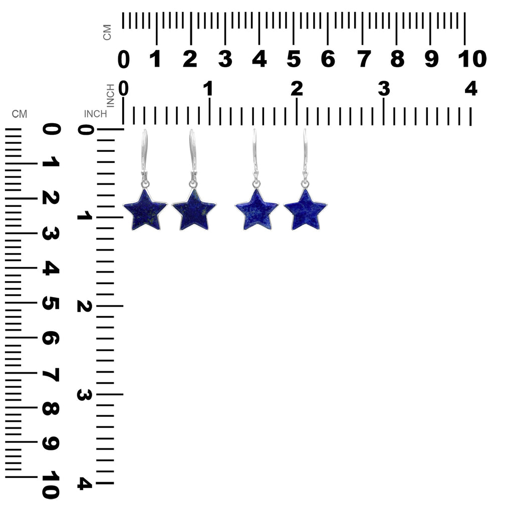 Starborn Lapis Lazuli Star Dangle Earrings in Sterling Silver