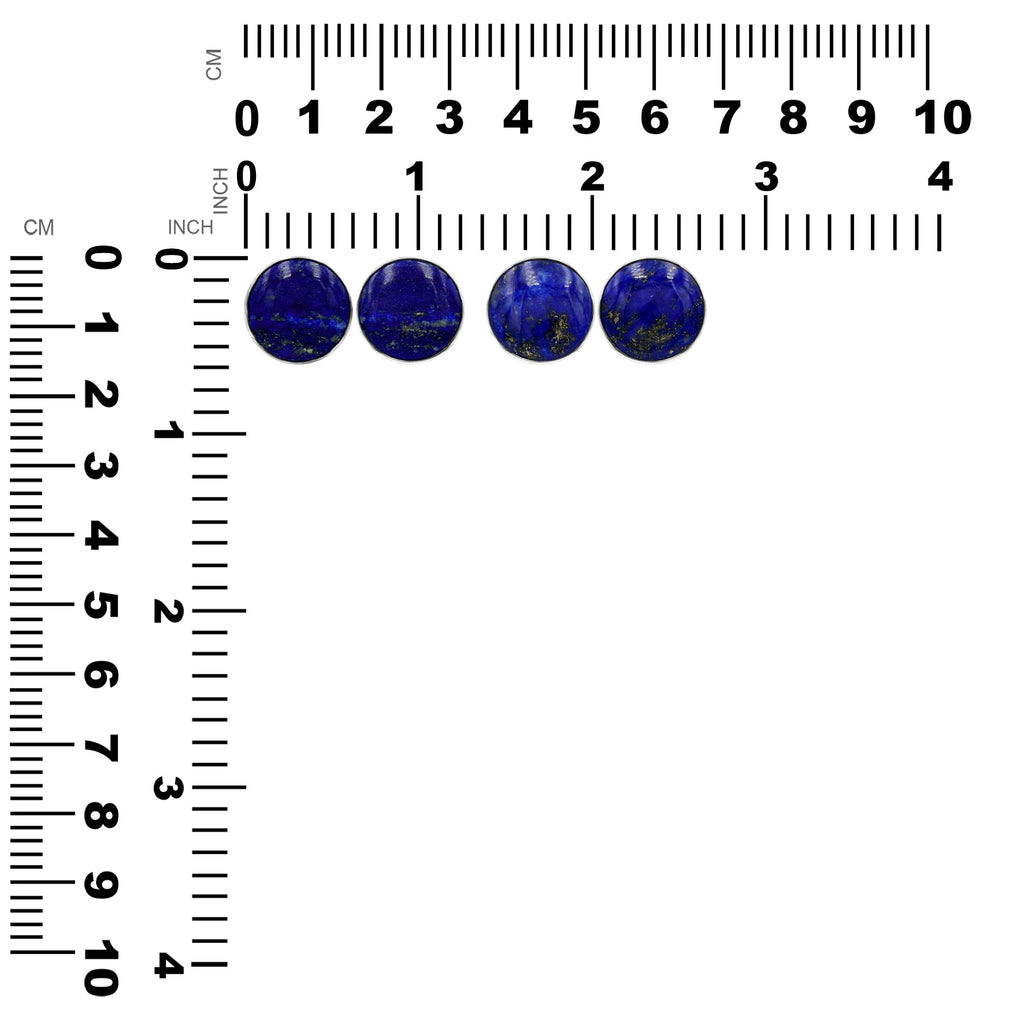 Starborn Lapis Lazuli Round Cabochon Post Style Earrings in Sterling Silver