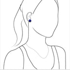Starborn Lapis Lazuli Round Cabochon Post Style Earrings in Sterling Silver