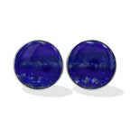 Starborn Lapis Lazuli Round Cabochon Post Style Earrings in Sterling Silver