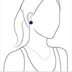 Starborn Lapis Lazuli Round Cabochon Post Style Earrings in Sterling Silver