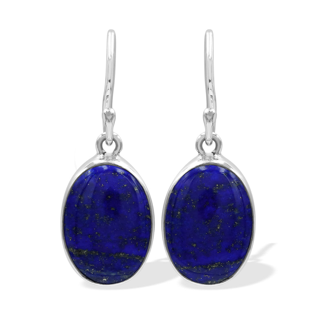Starborn Lapis Lazuli Oval Dangle Earrings in Sterling Silver