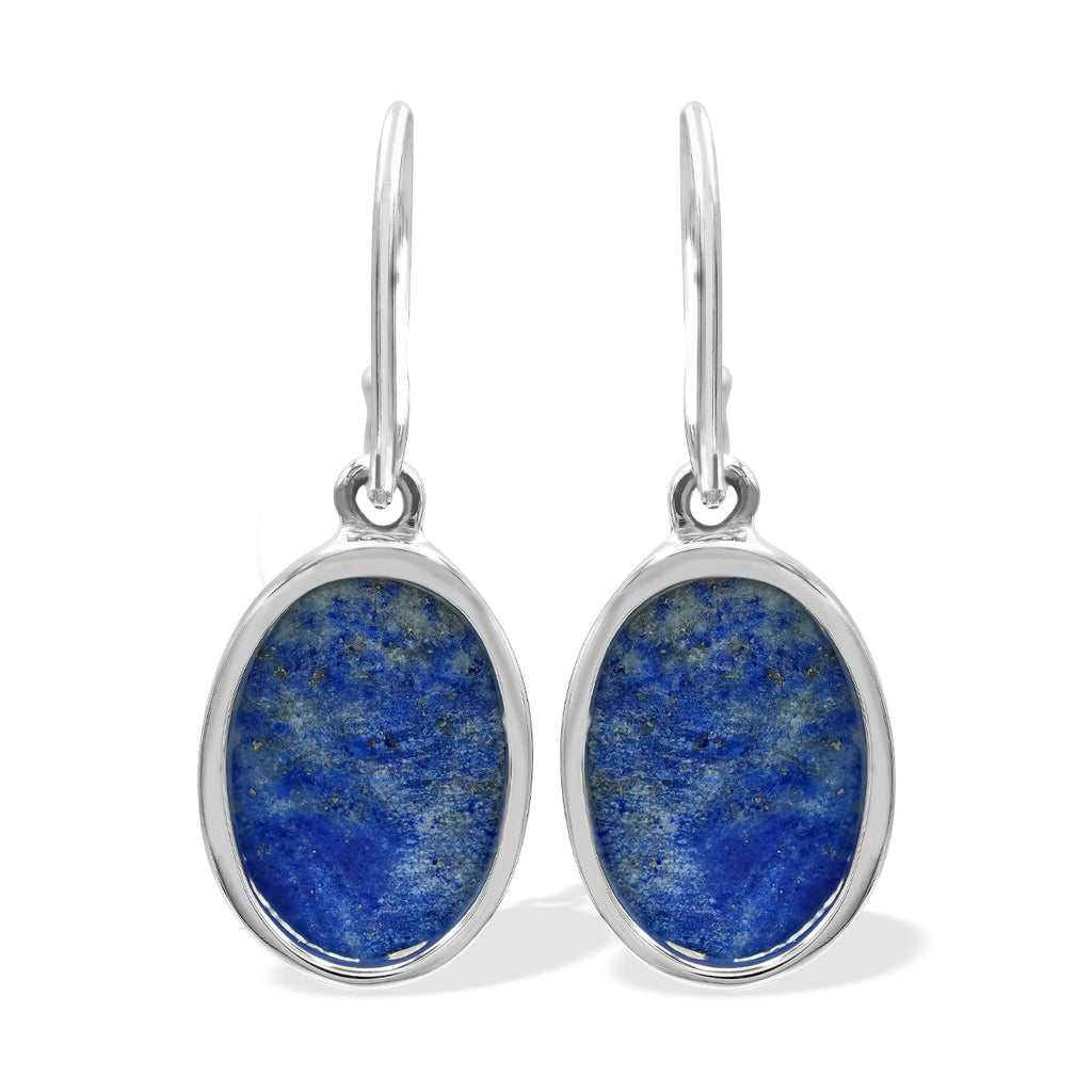 Starborn Lapis Lazuli Oval Dangle Earrings in Sterling Silver