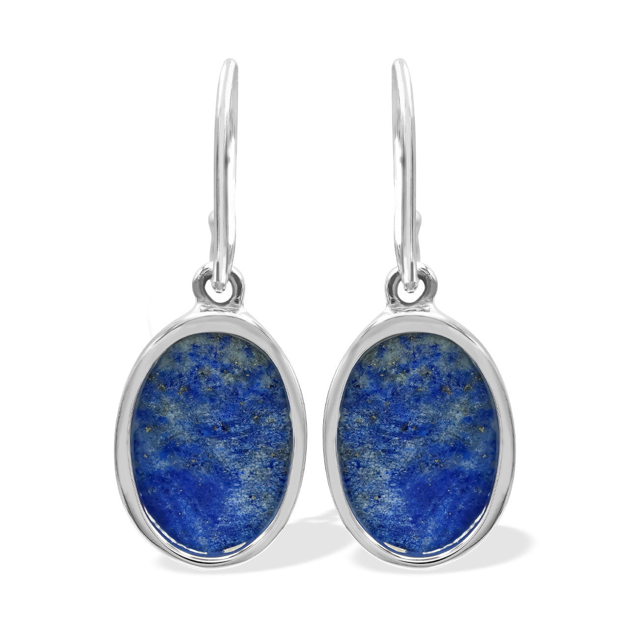 Starborn Lapis Lazuli Oval Dangle Earrings in Sterling Silver