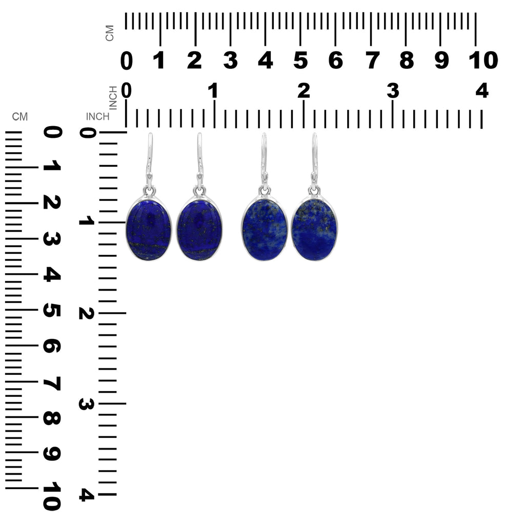 Starborn Lapis Lazuli Oval Dangle Earrings in Sterling Silver