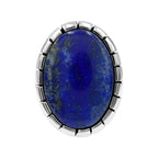 Starborn Lapis Lazuli Striped Bezel Ring with Bali Design Shank in Sterling Silver