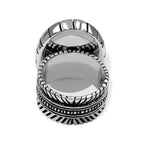 Starborn Lapis Lazuli Striped Bezel Ring with Bali Design Shank in Sterling Silver