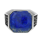 Starborn Lapis Lazuli Octagon Signet Men's Ring in Sterling Silver