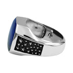 Starborn Lapis Lazuli Octagon Signet Men's Ring in Sterling Silver