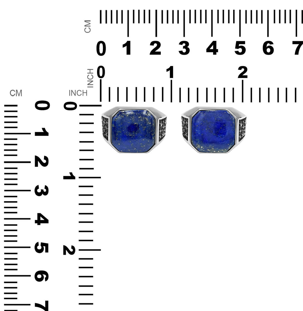 Starborn Lapis Lazuli Octagon Signet Men's Ring in Sterling Silver