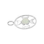Starborn Sphere Gemstones Directional Crescent Moon Pendant in Sterling Silver - Large