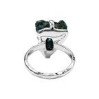 Starborn Raw Malachite Prong Set Ring in Fine Sterling Silver