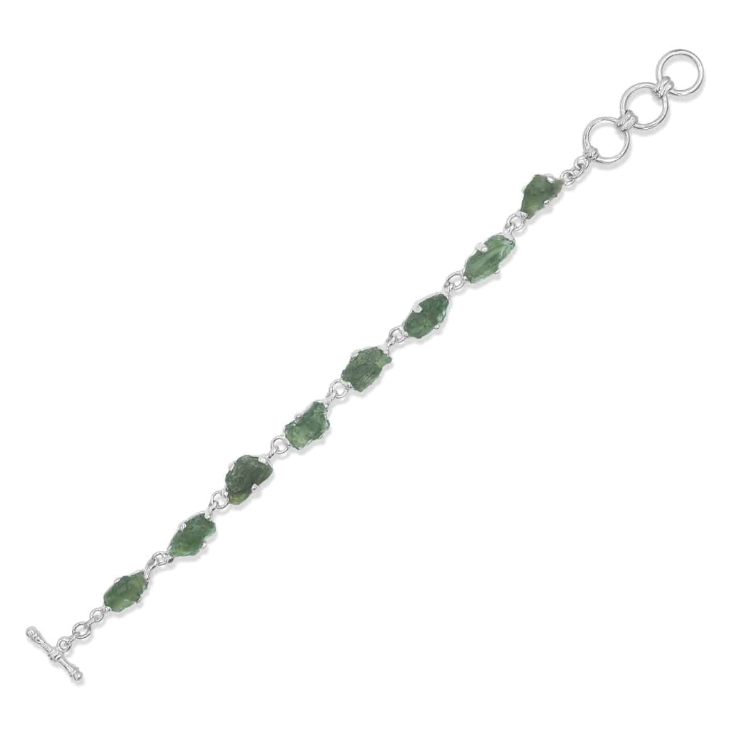 Starborn Genuine Rough Prong Set Moldavite in Sterling Silver