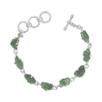 Starborn Genuine Rough Prong Set Moldavite in Sterling Silver