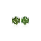 Starborn Faceted Moldavite Prong Style Post Earrings in Sterling Silver