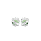Starborn Faceted Moldavite Prong Style Post Earrings in Sterling Silver