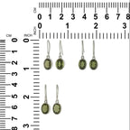 Starborn Faceted Oval Moldavite Earrings in Sterling Silver