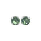 Starborn Faceted Moldavite Prong Style Post Earrings in Sterling Silver