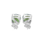 Starborn Faceted Moldavite Prong Style Post Earrings in Sterling Silver