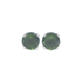 Starborn Faceted Moldavite Prong Style Post Earrings in Sterling Silver