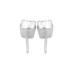 Starborn Faceted Moldavite Prong Style Post Earrings in Sterling Silver