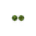 Starborn Faceted Moldavite Prong Style Post Earrings in Sterling Silver