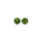 Starborn Faceted Moldavite Prong Style Post Earrings in Sterling Silver