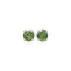 Starborn Faceted Moldavite Prong Style Post Earrings in Sterling Silver