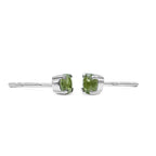 Starborn Faceted Moldavite Prong Style Post Earrings in Sterling Silver