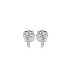 Starborn Faceted Moldavite Prong Style Post Earrings in Sterling Silver
