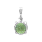 Starborn Faceted Round-Shaped Moldavite Pendant in Fine Sterling Silver