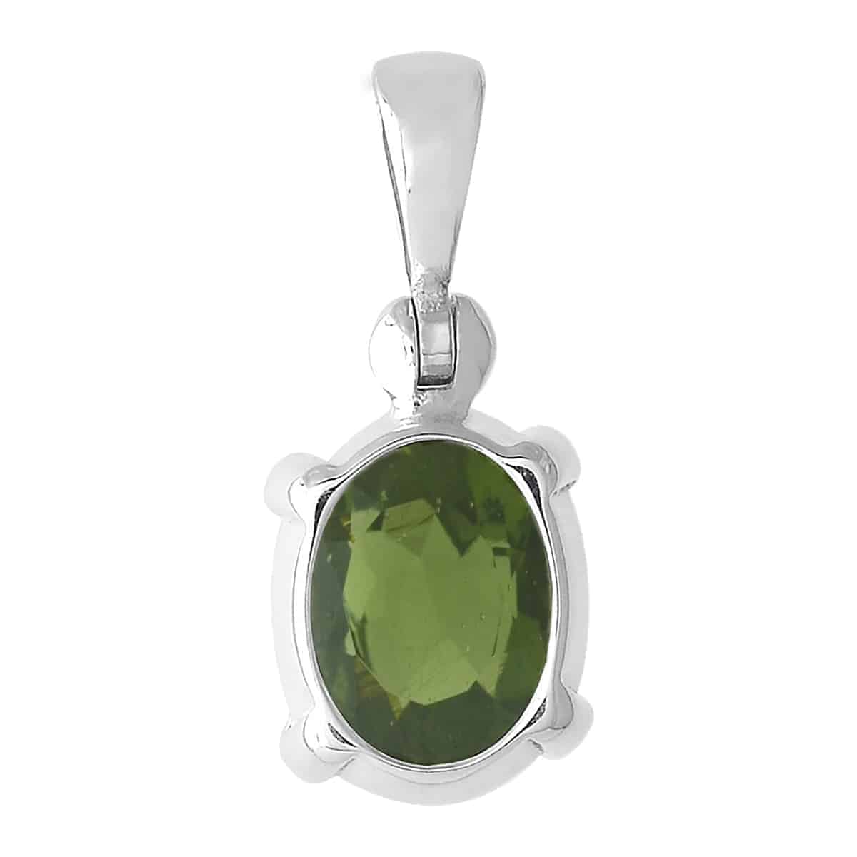 Starborn Faceted Moldavite 2ct Pendant in Sterling Silver