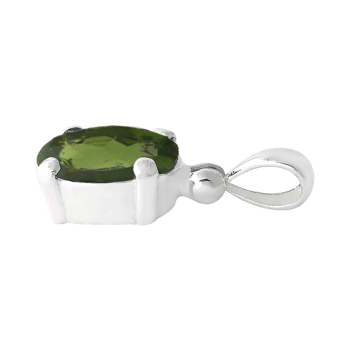 Starborn Faceted Moldavite 2ct Pendant in Sterling Silver