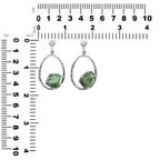 Starborn Raw Moldavite 925 Sterling Silver Hammered Hoop Pendant