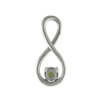 Starborn Faceted Moldavite Infinity Pendant in Sterling Silver