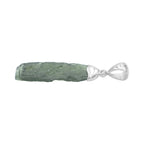 Starborn Rough Moldavite Cap Set Chop Pendant in Sterling Silver