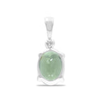 Starborn Oval Faceted Moldavite Prong Set Pendant in Sterling Silver - Large