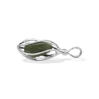 Starborn Natural Moldavite Pendant in Pointed Sterling Silver Spiral Cage