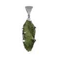 Starborn Natural Elongated Moldavite Drop Pendant in Sterling Silver