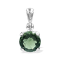 Starborn Faceted Round-Shaped Moldavite Pendant in Fine Sterling Silver